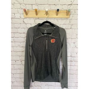 Calgary Flames Adidas quarter zip athletic shirt